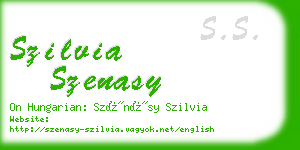 szilvia szenasy business card